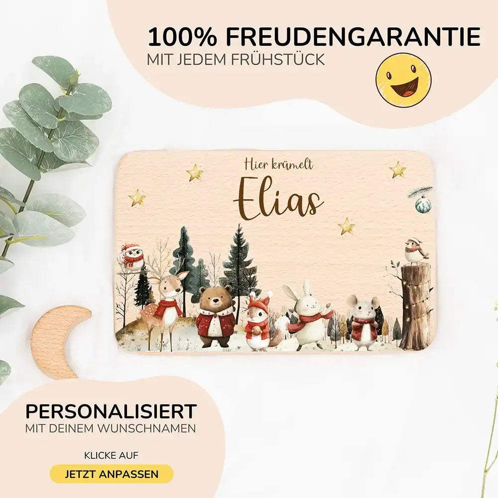 Frühstücksbrettchen Weihnachten im Winterwald - Geschenk Weihnachten