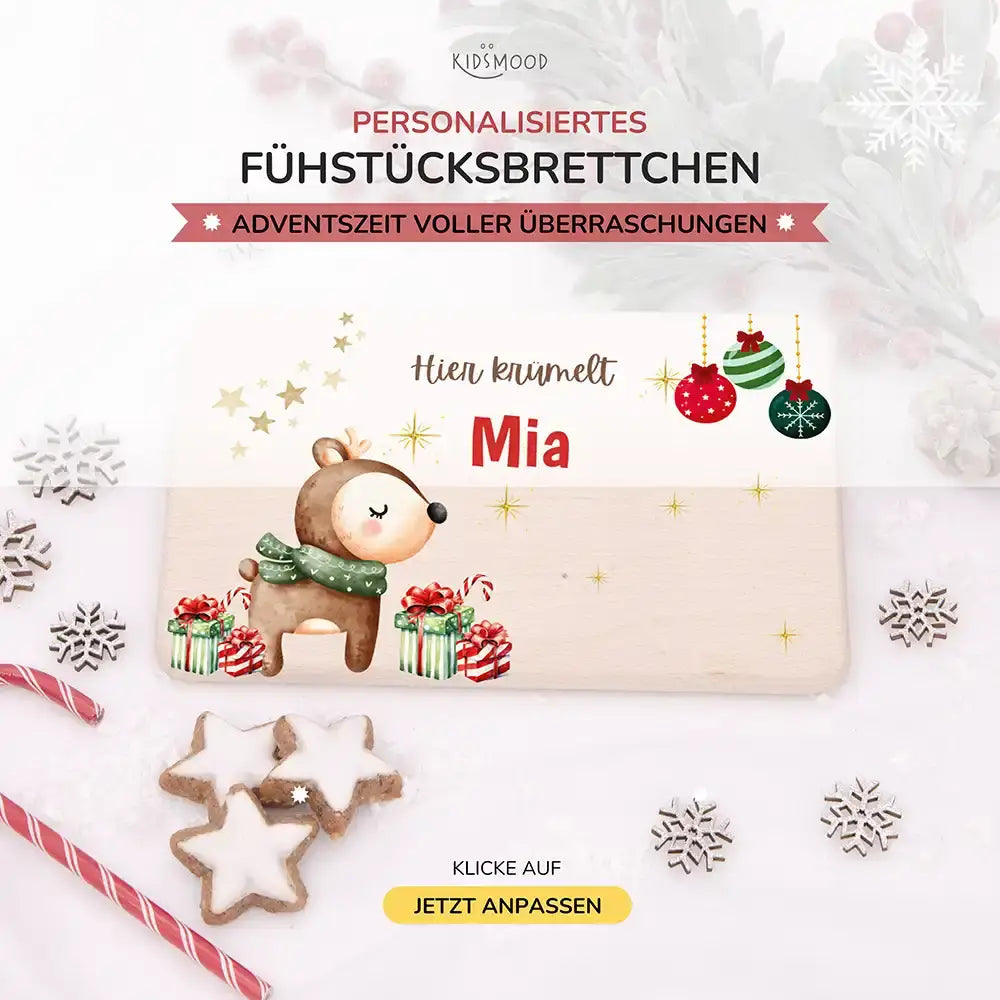Frühstücksbrettchen Weihnachten - Baby Reh