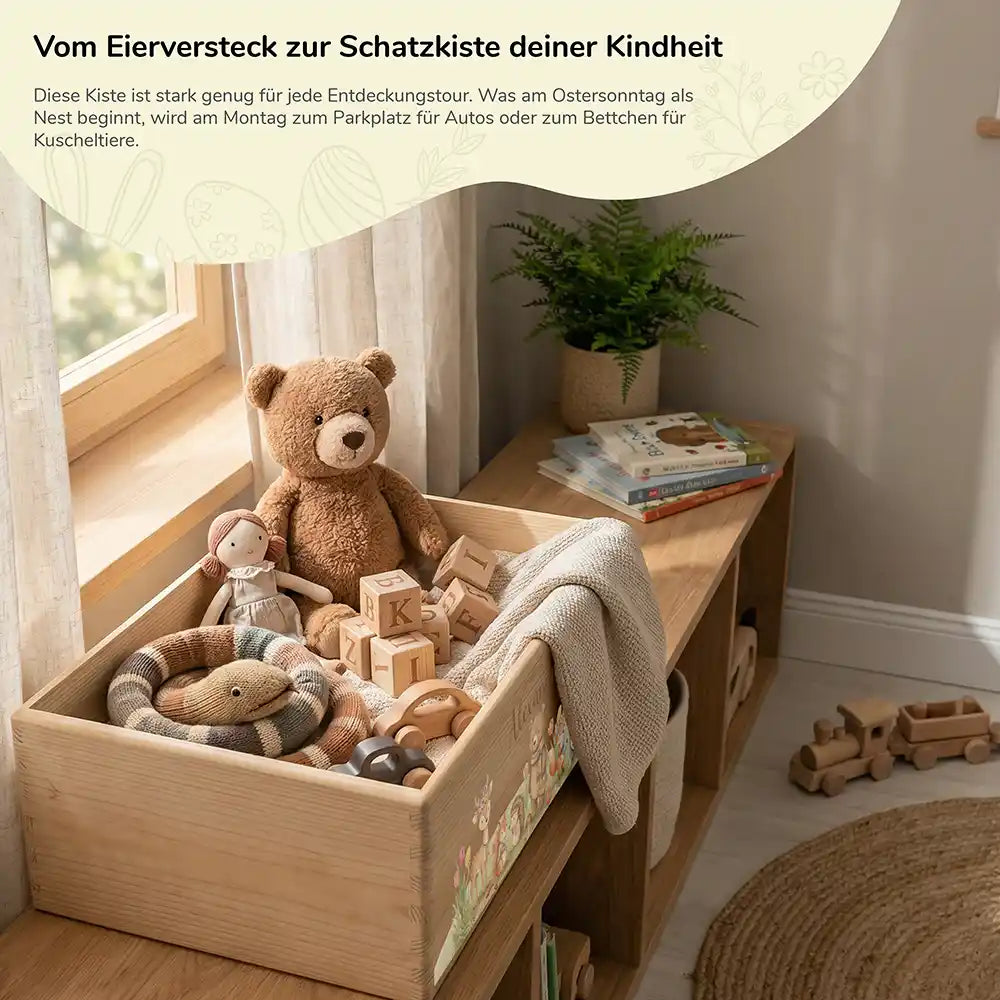 Osterkiste Holz personalisiert - Waldglück