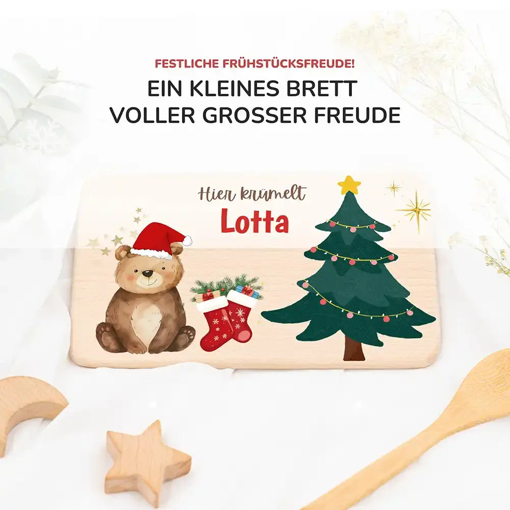 Frühstücksbrettchen Weihnachten - Weihnachtsbär
