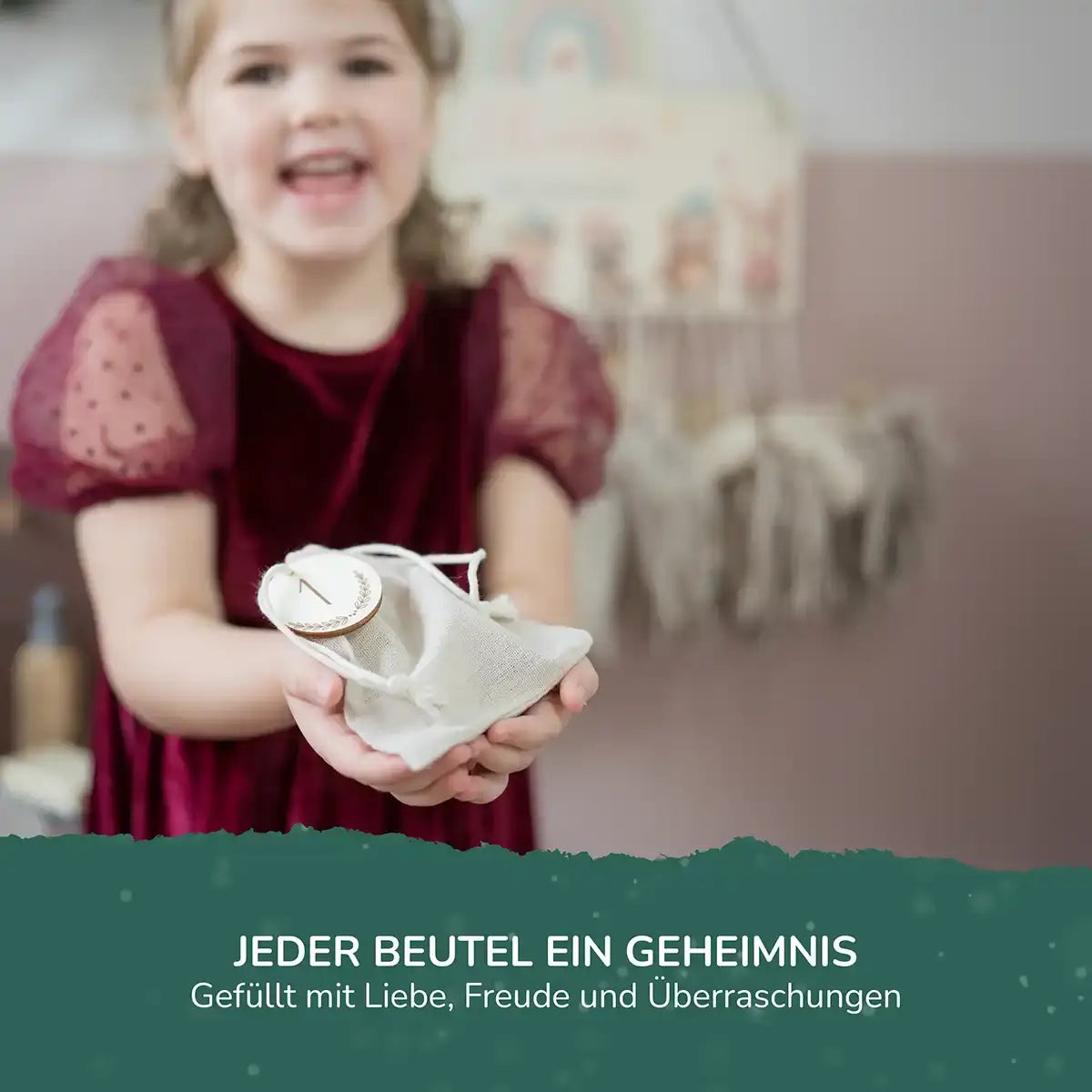 Personalisierbarer Adventskalender farbig - Winterhase