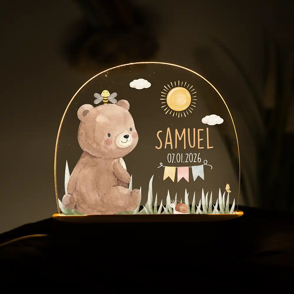 Nachtlicht Kinder personalisiert - Niedlicher Waldbär