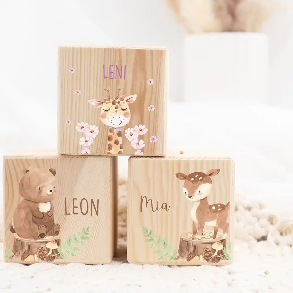 Tirelire personnalisée fille et garçon avec motif animalier girafe — Kidsmood