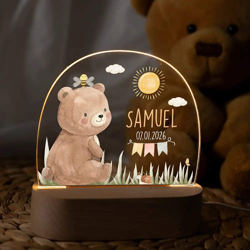 Nachtlicht Kinder personalisiert - Niedlicher Waldbär