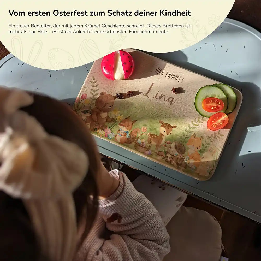 Frühstücksbrettchen Ostern - Niedliche Waldtiere