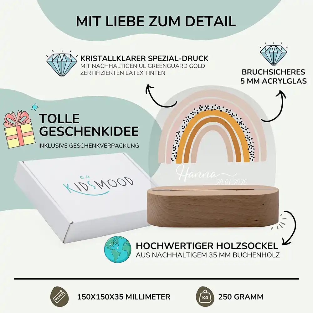 Kinderzimmer Bundle Regenbogen 3 Tonieregal + Nachtlicht
