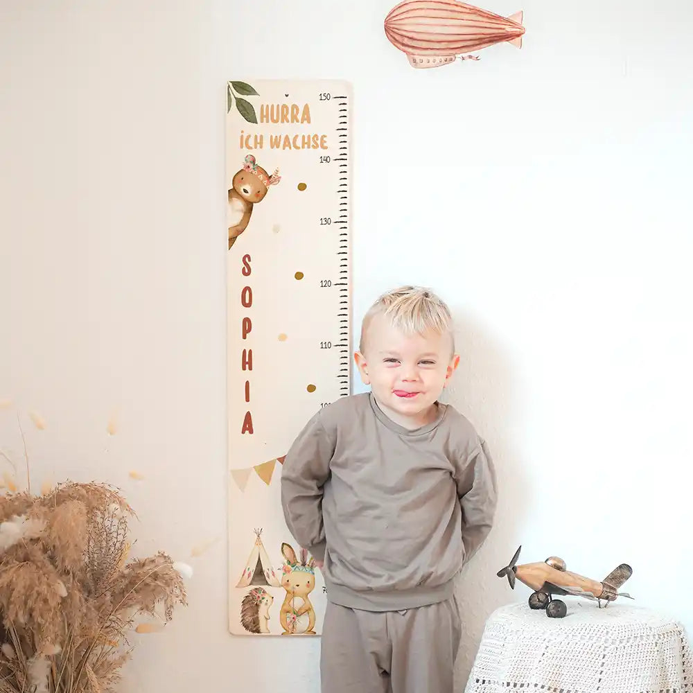Toise enfant personnalisée Animaux de la jungle – l'enfant mesure sa taille, un petit rituel préféré