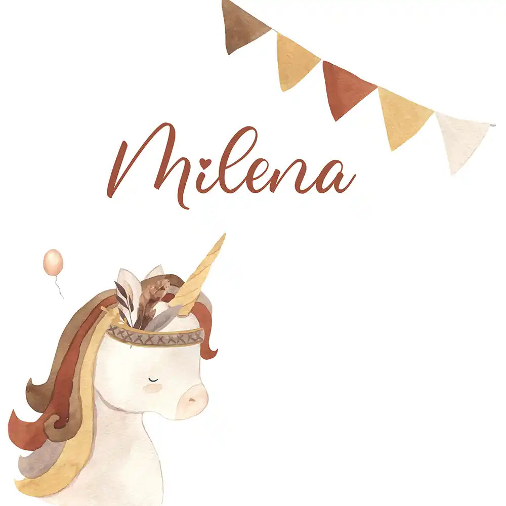 Motif Licorne et guirlande de la gourde personnalisée enfant — Kidsmood