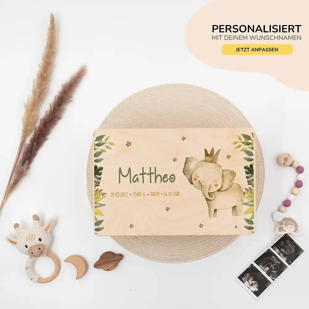 Erinnerungsbox Baby - Jungle Elefant