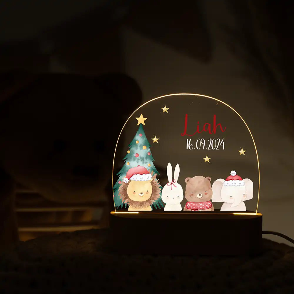 Nachtlicht Kinder personalisiert Weihnachten - Waldzauber