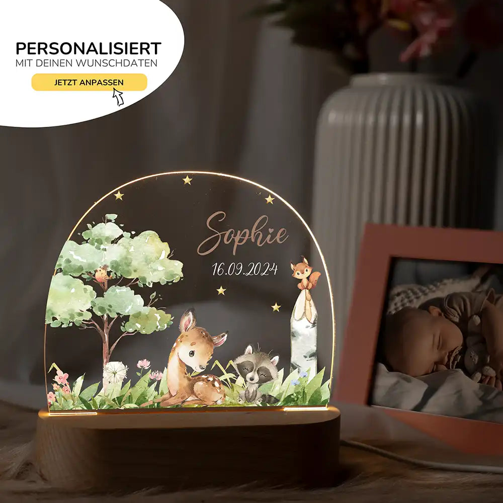 Nachtlicht Kinder personalisiert Weihnachten - Reh