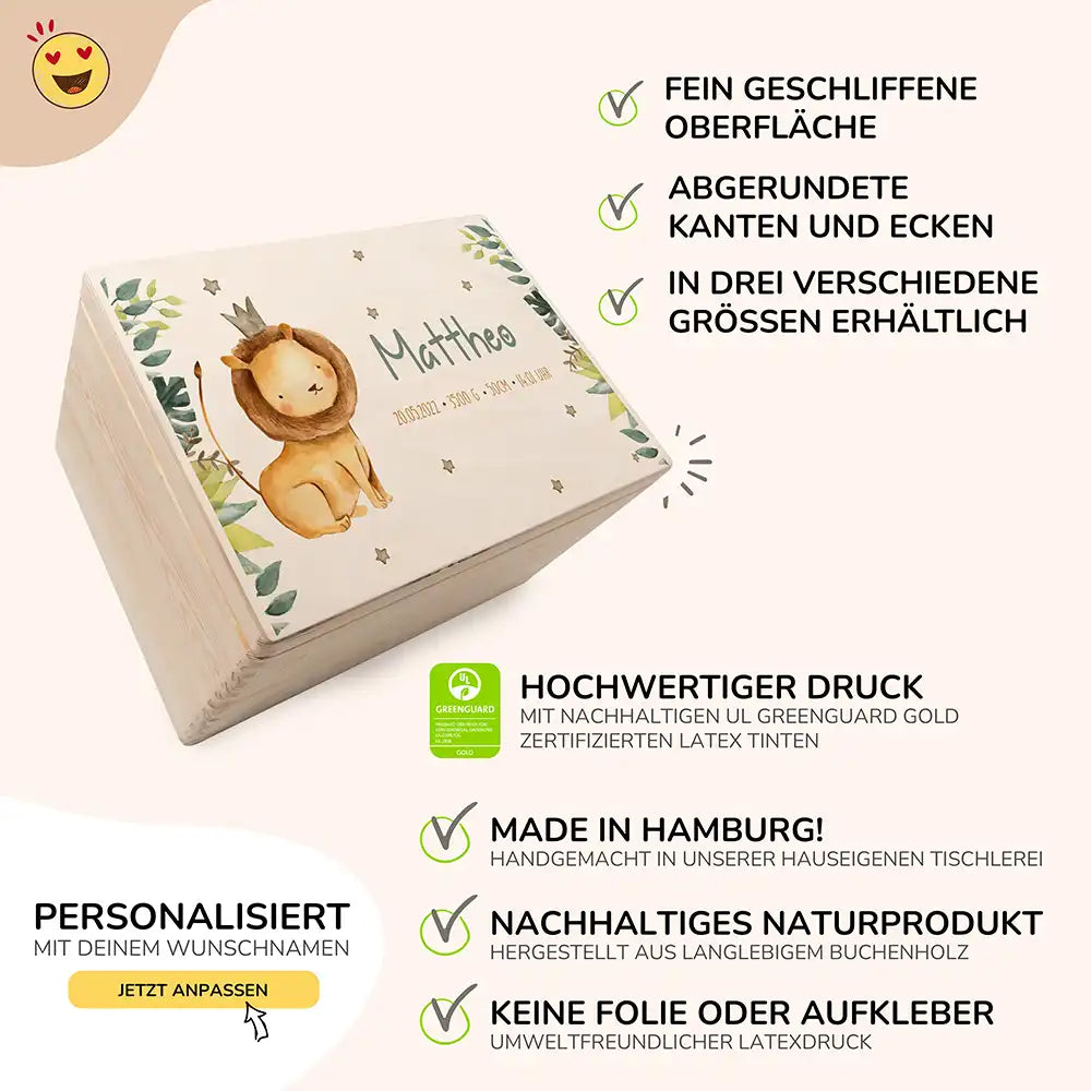 Erinnerungsbox Baby - Jungle Löwe