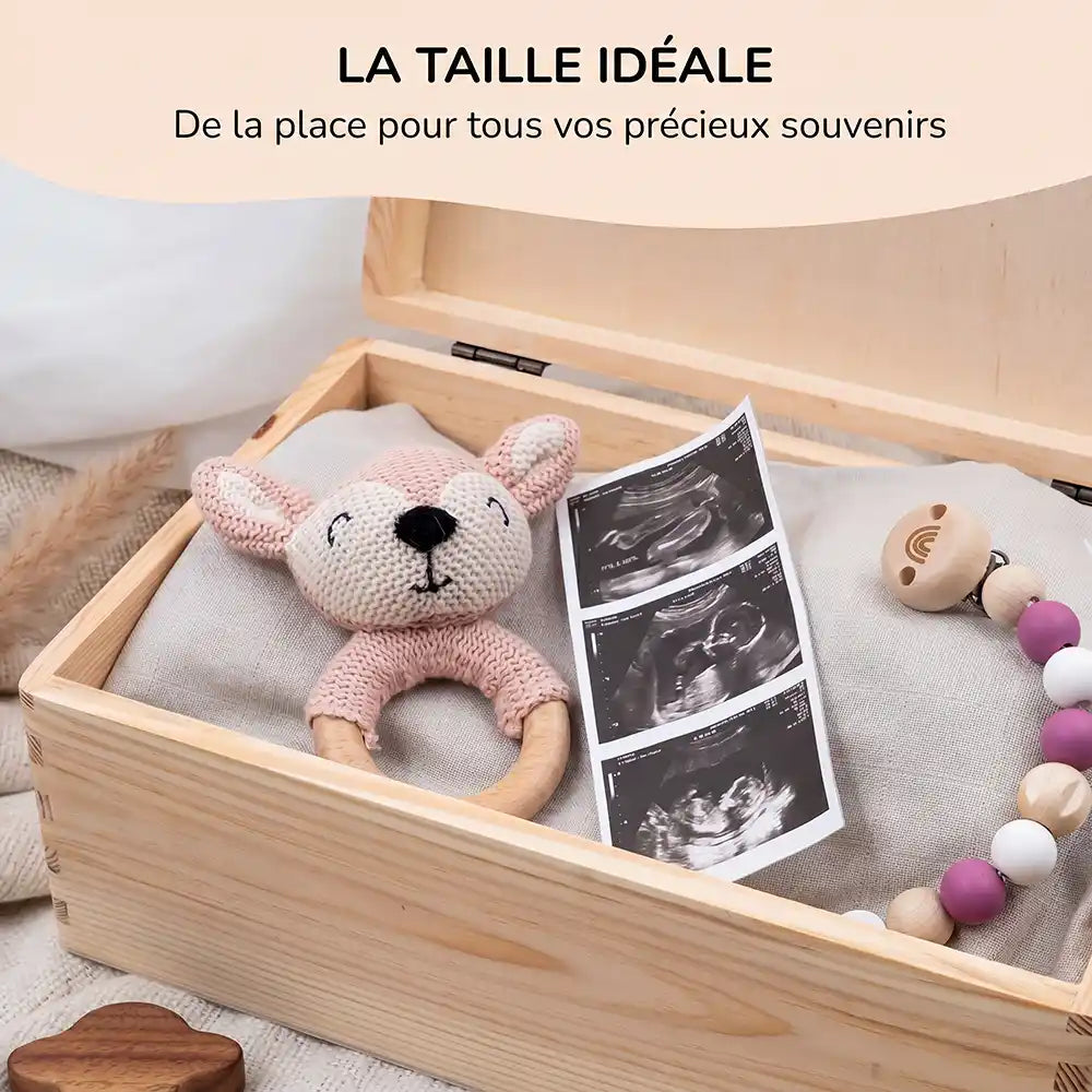 Boîte à souvenirs bébé personnalisée Arc-en-ciel boho – de la place pour tous les précieux souvenirs