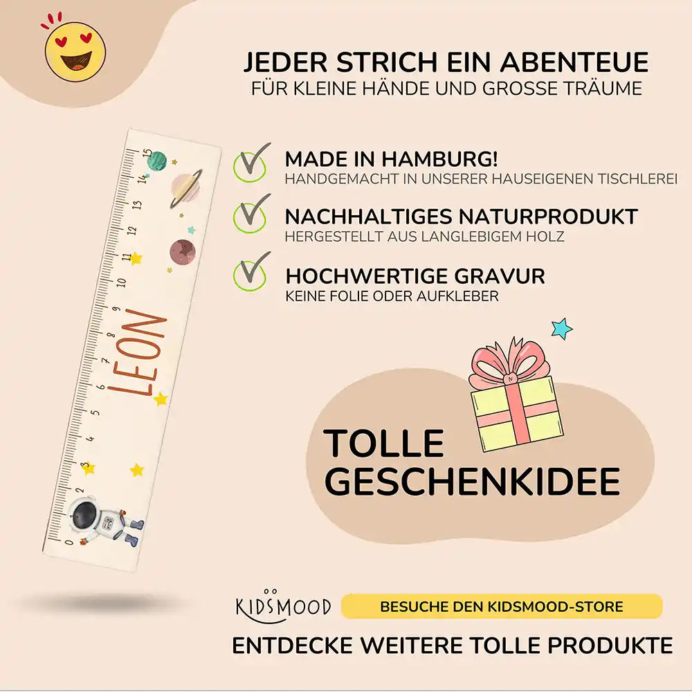 Holzlineal personalisiert - Astornaut
