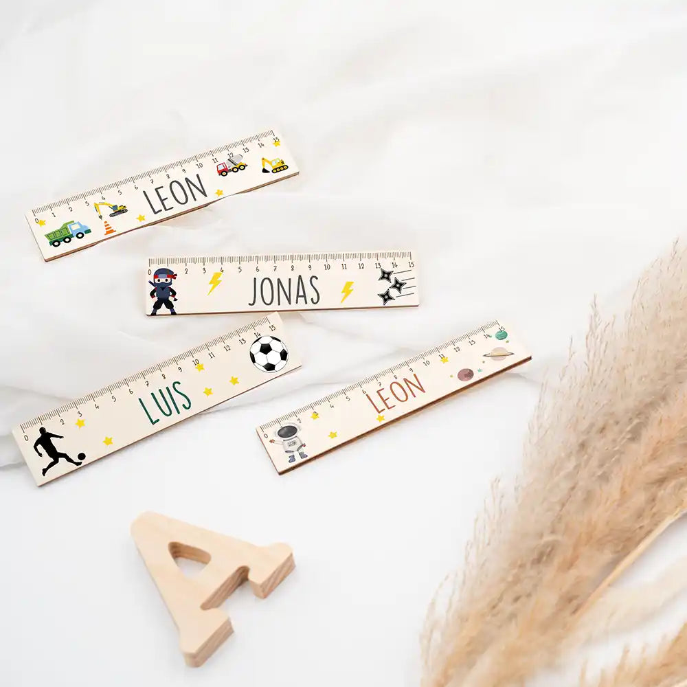 Holzlineal personalisiert - Baustelle