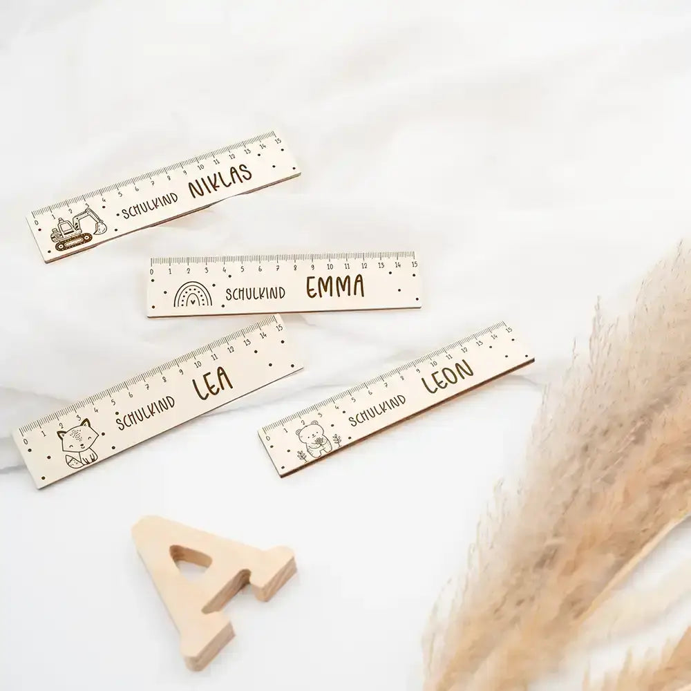 bagger holzlineal für den schulstart