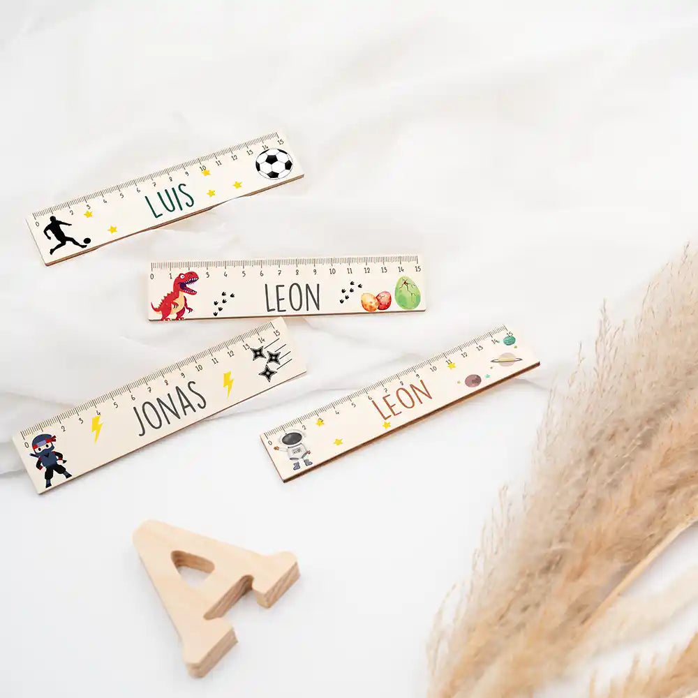 Holzlineal personalisiert - Fußballer