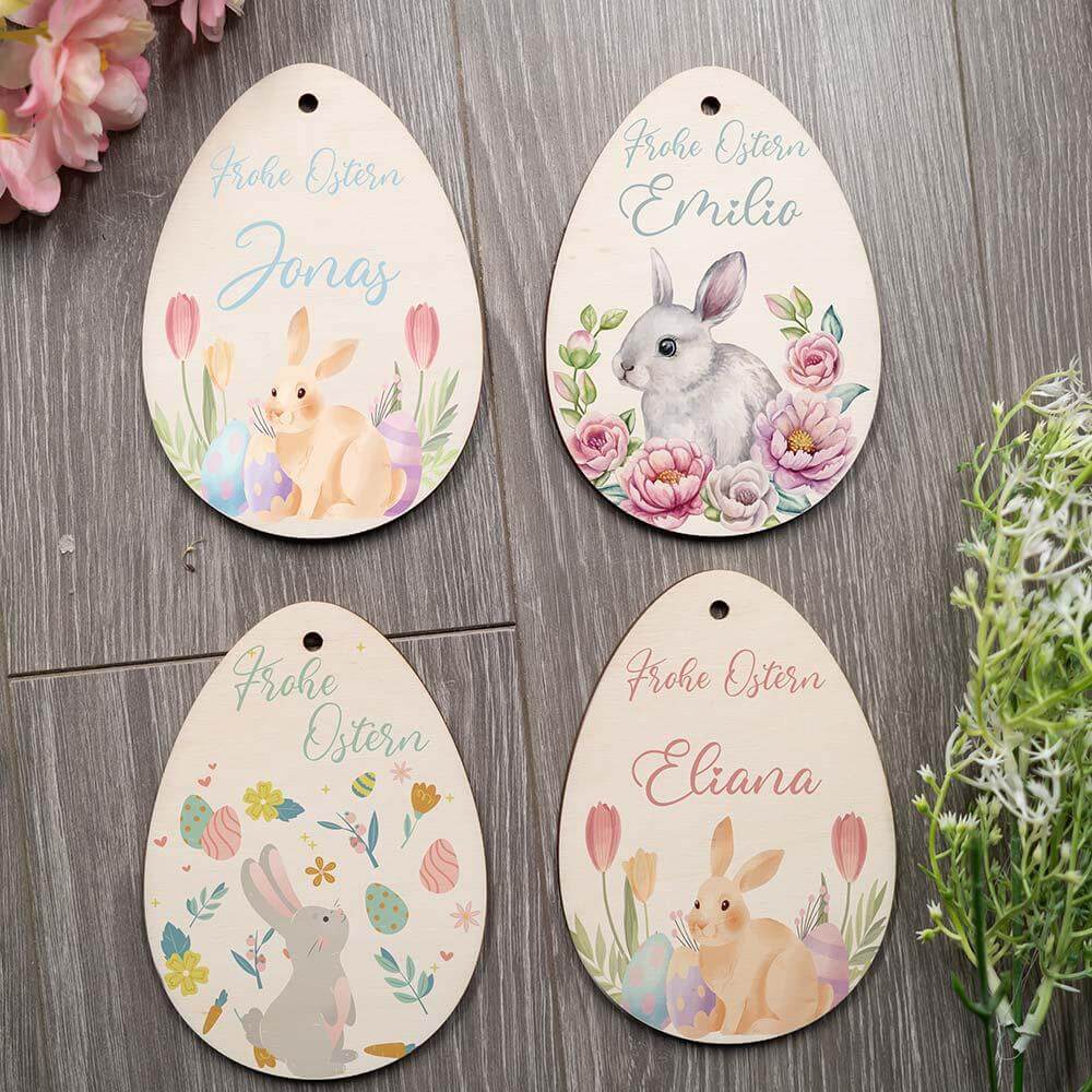 engraved wooden Easter egg with custom name