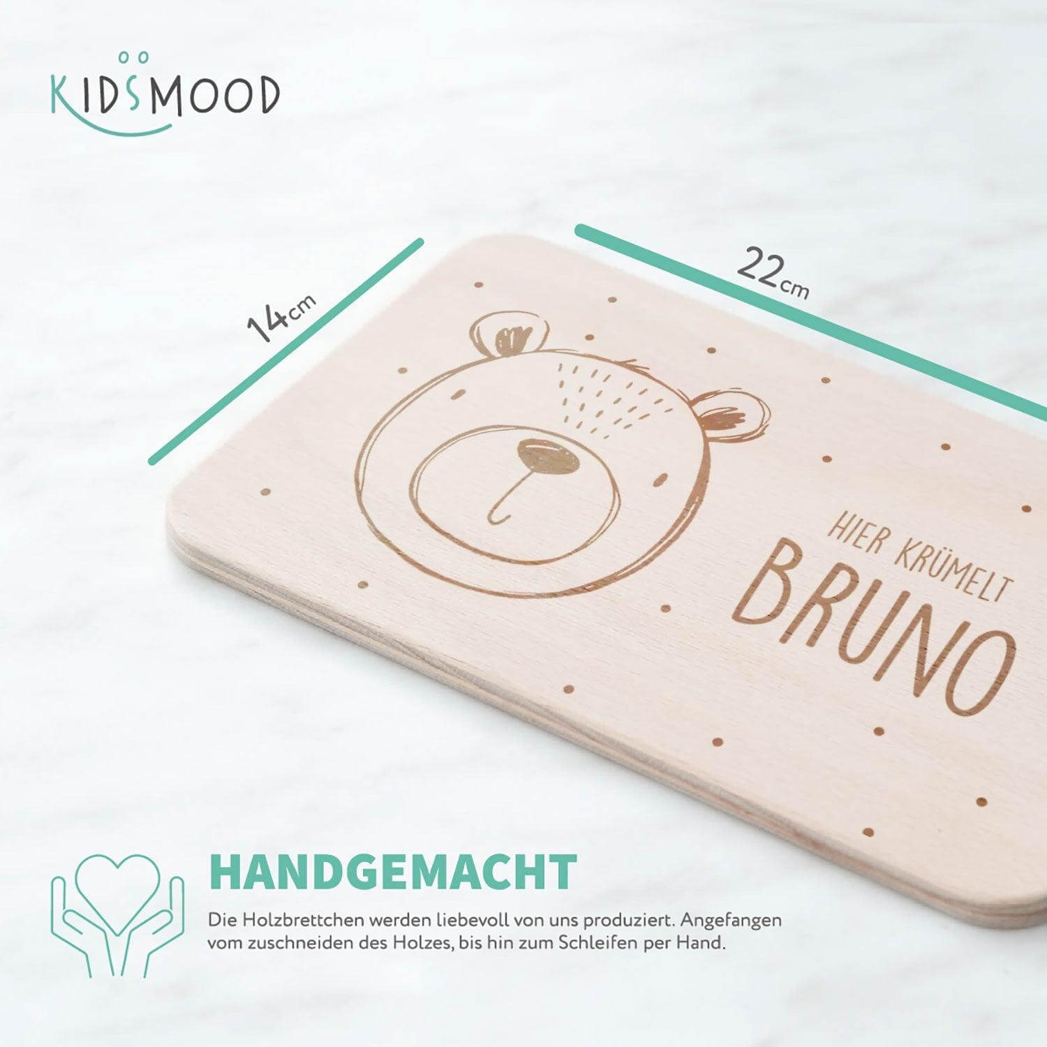 detailed view of bear design on breakfast board