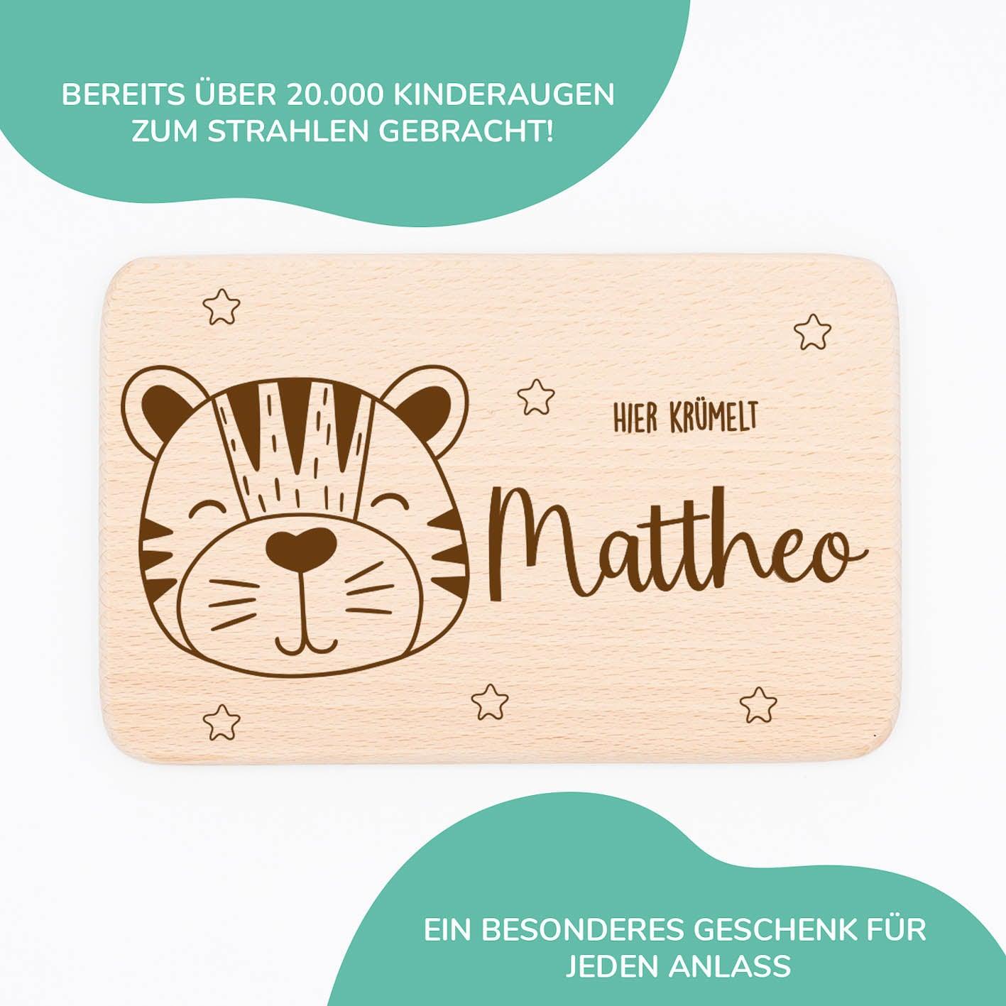 engraved breakfast board with tiger and custom