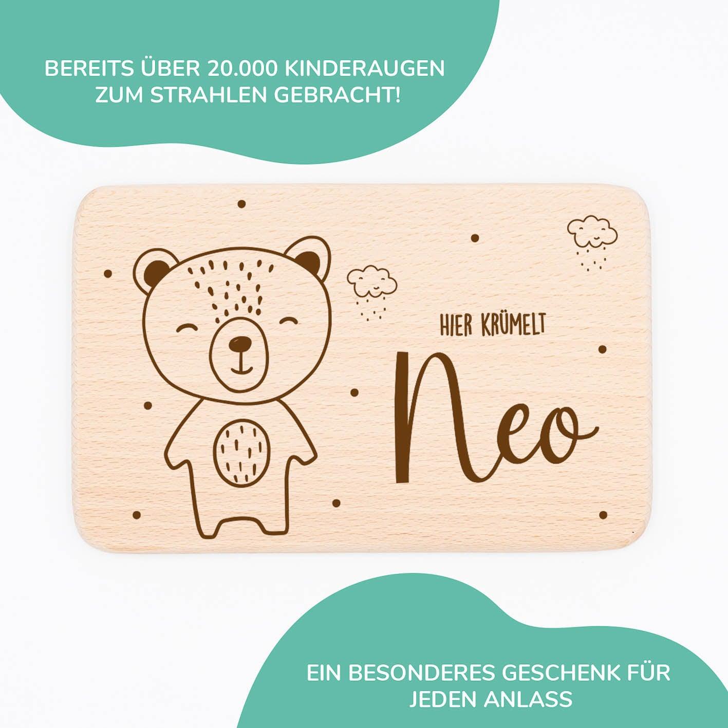 close-up of breakfast board with baby bär motif