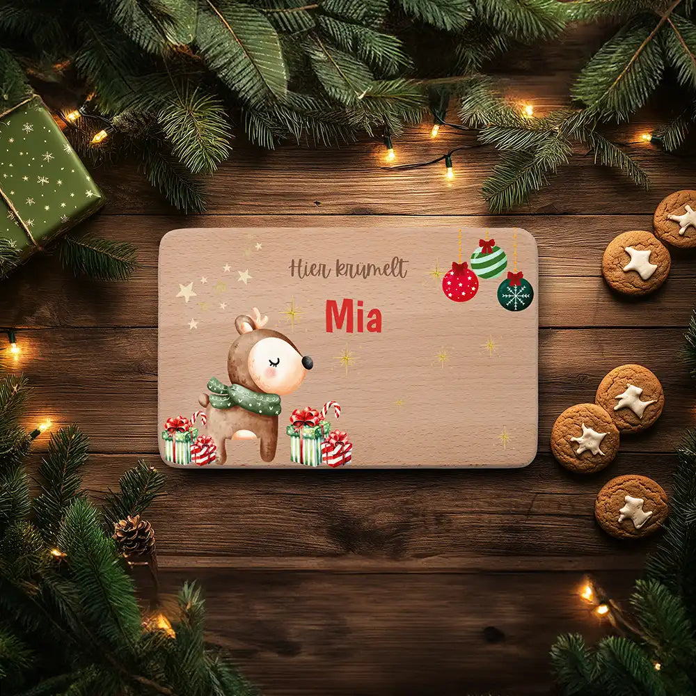 Frühstücksbrettchen Weihnachten - Baby Reh