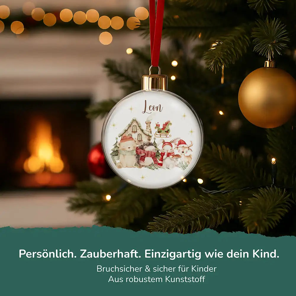 Weihnachtskugel personalisiert mit Namen - Winterzauber