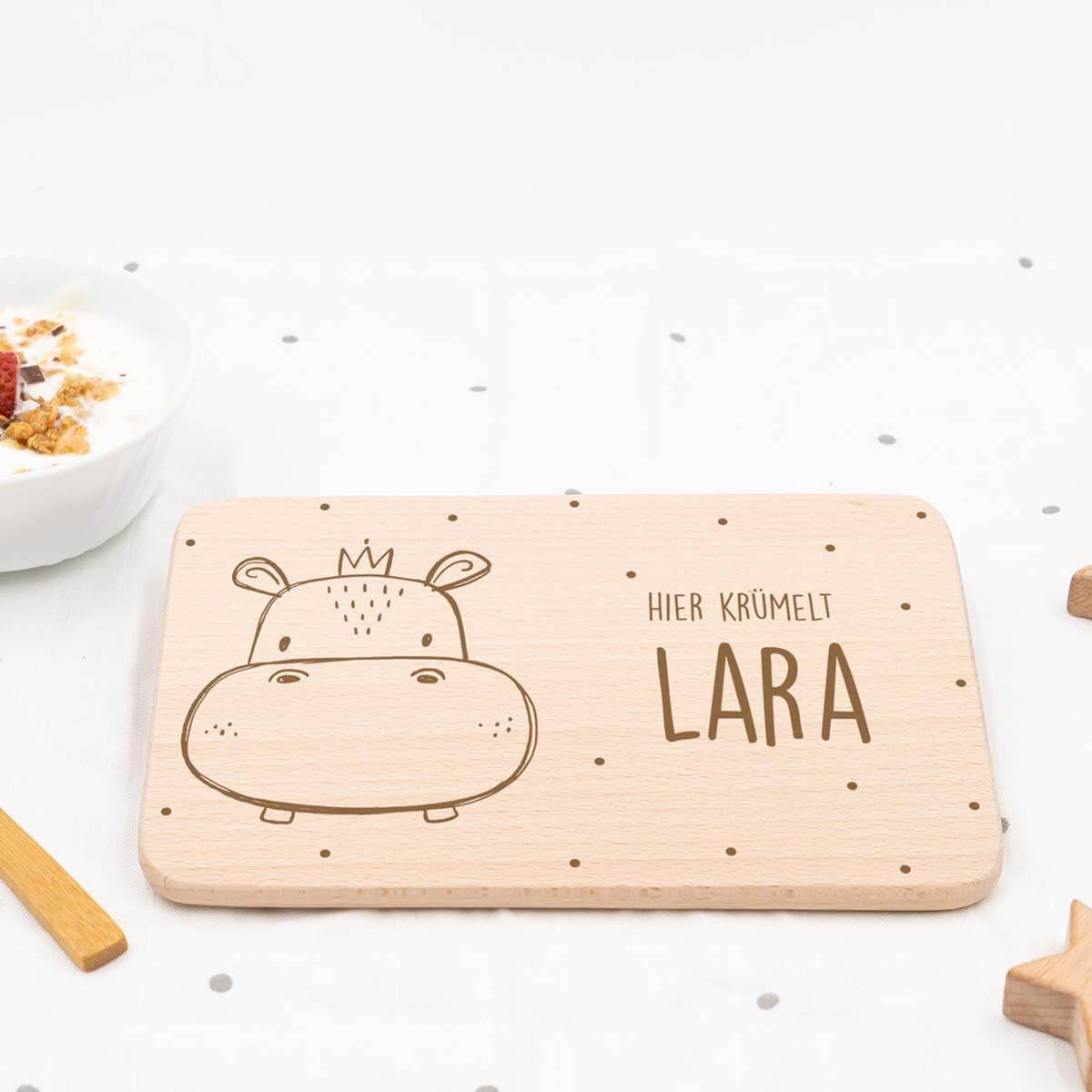 personalized breakfast board with custom name engraving