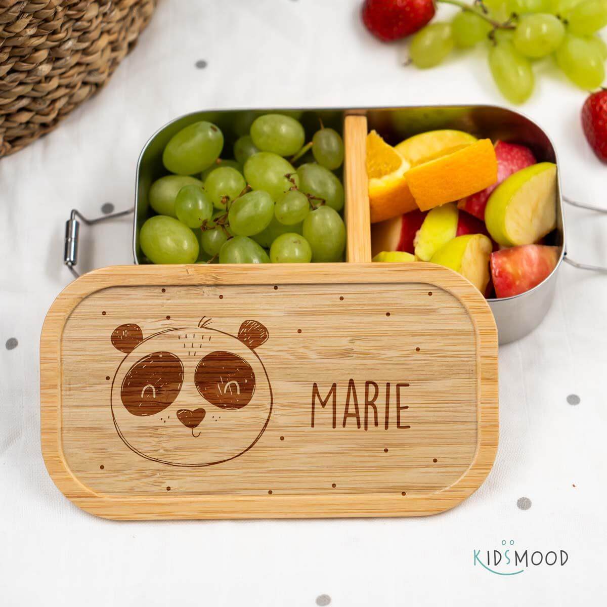personalized lunchbox with panda bear design