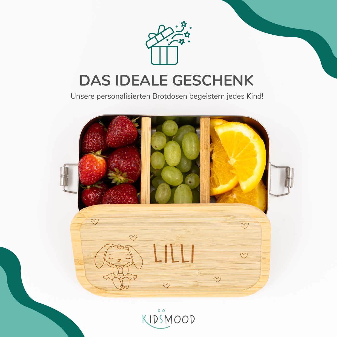 lunchbox with häschen design and personalized name