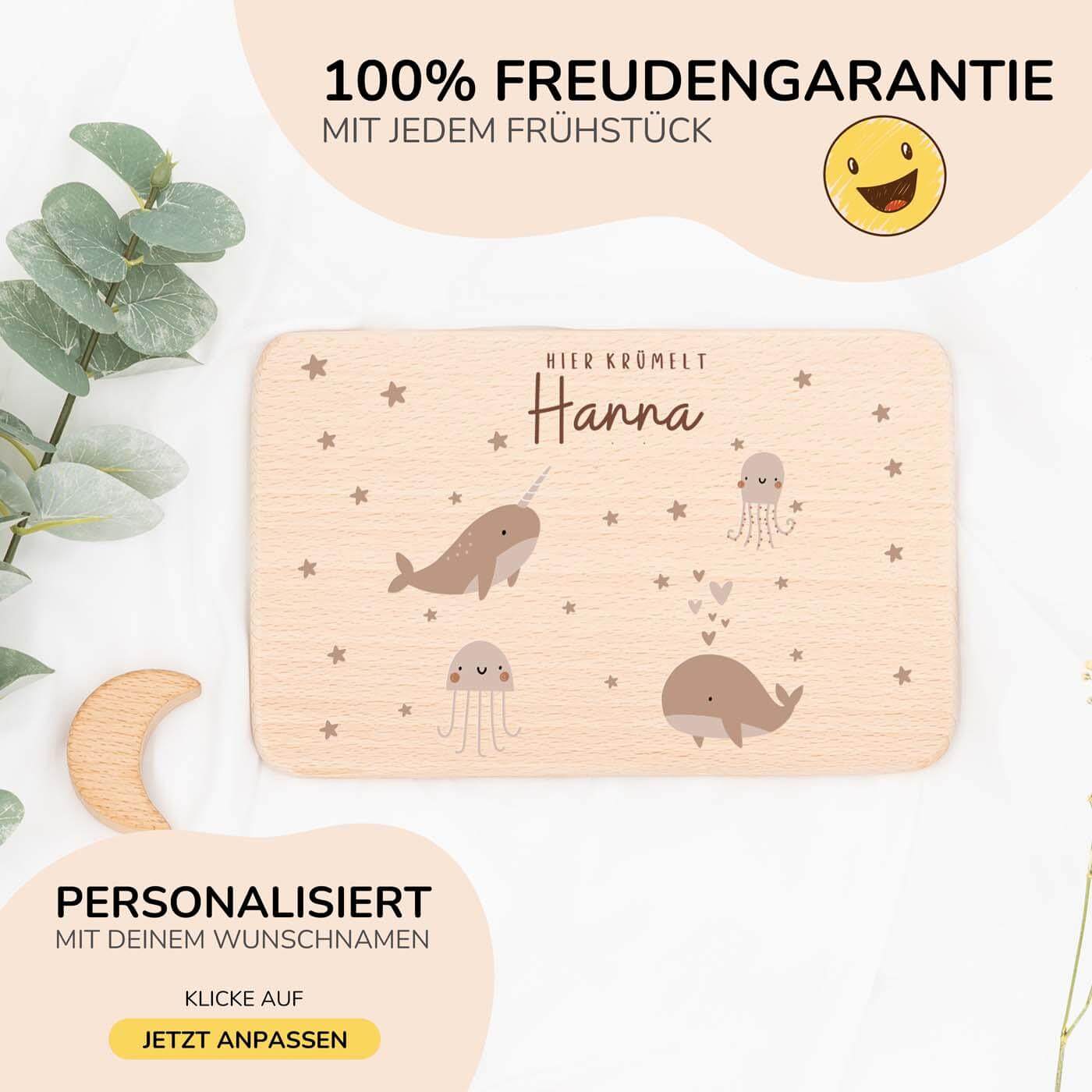 nahaufnahme des frühstücksbrettchens mit meer motiv