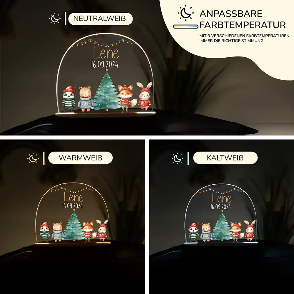 Nachtlicht Kinder personalisiert Weihnachten - Kleine Entdecker