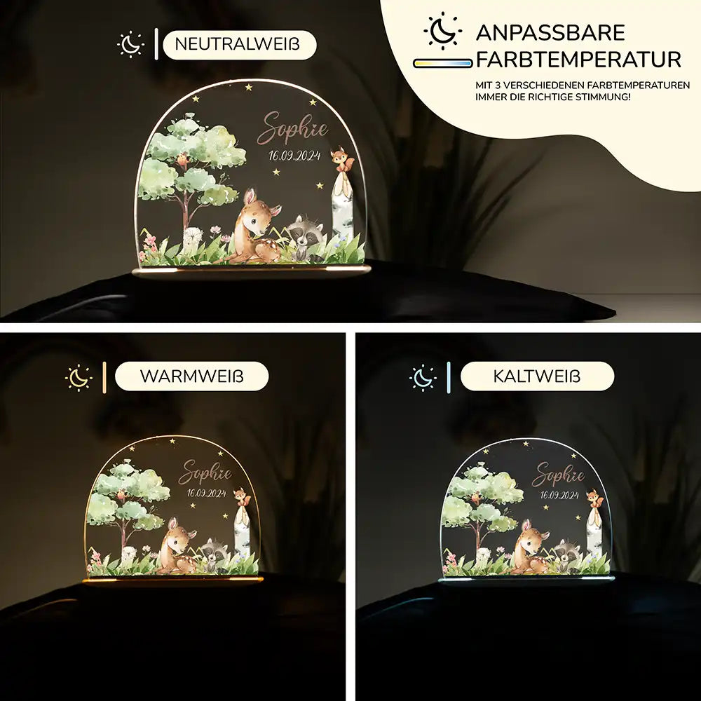 Nachtlicht Kinder personalisiert Weihnachten - Reh