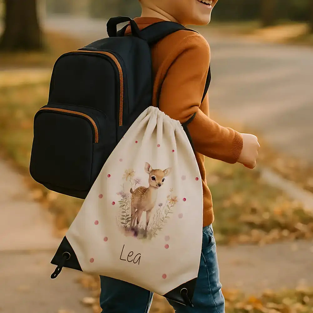 Personalisierter Turnbeutel mit Namen - Reh