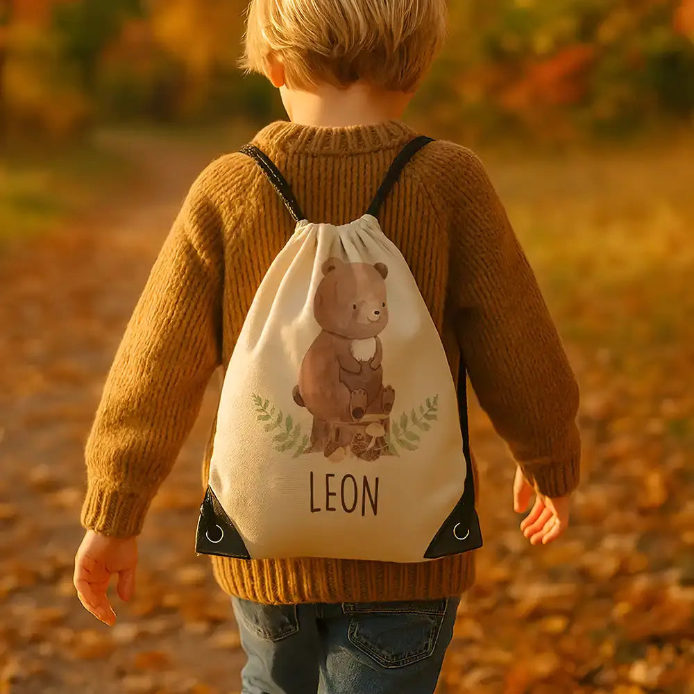 Personalisierter Turnbeutel mit Namen - Bär