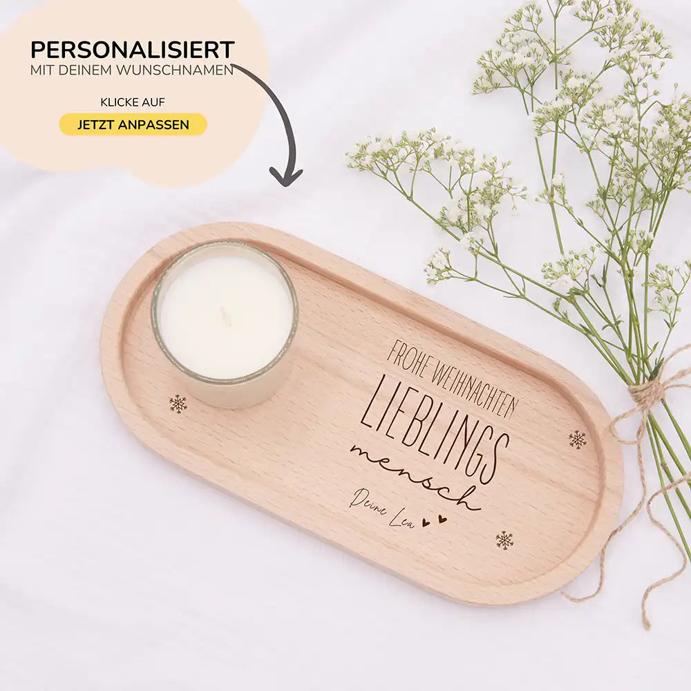 Holz-Serviertablett Papa-Weihnachtsgeschenk - Frohe Weihnachten Lieblingsmensch