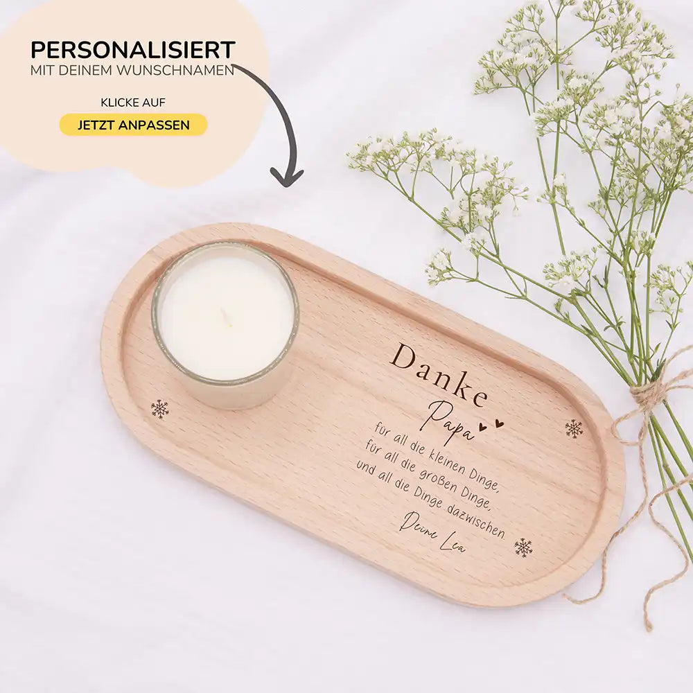Holz-Serviertablett Papa-Weihnachtsgeschenk - Danke Papa