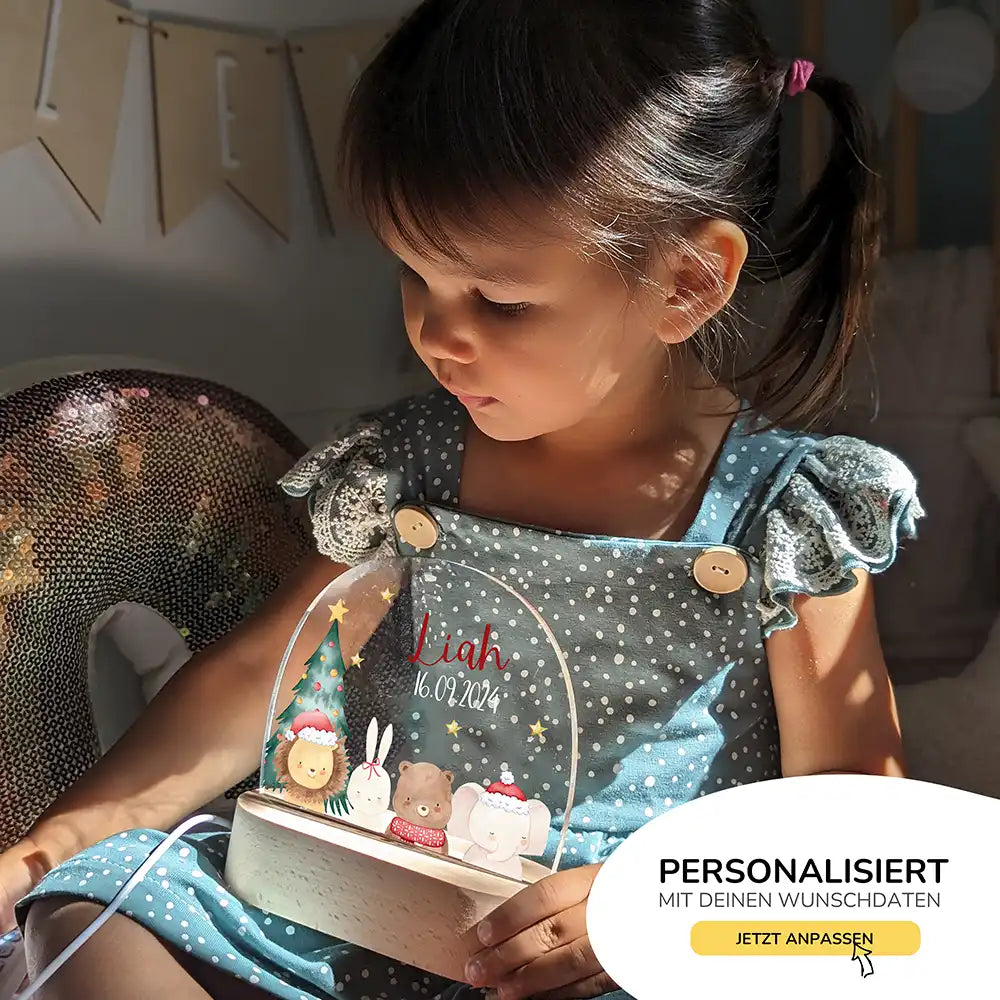 Nachtlicht Kinder personalisiert Weihnachten - Waldzauber