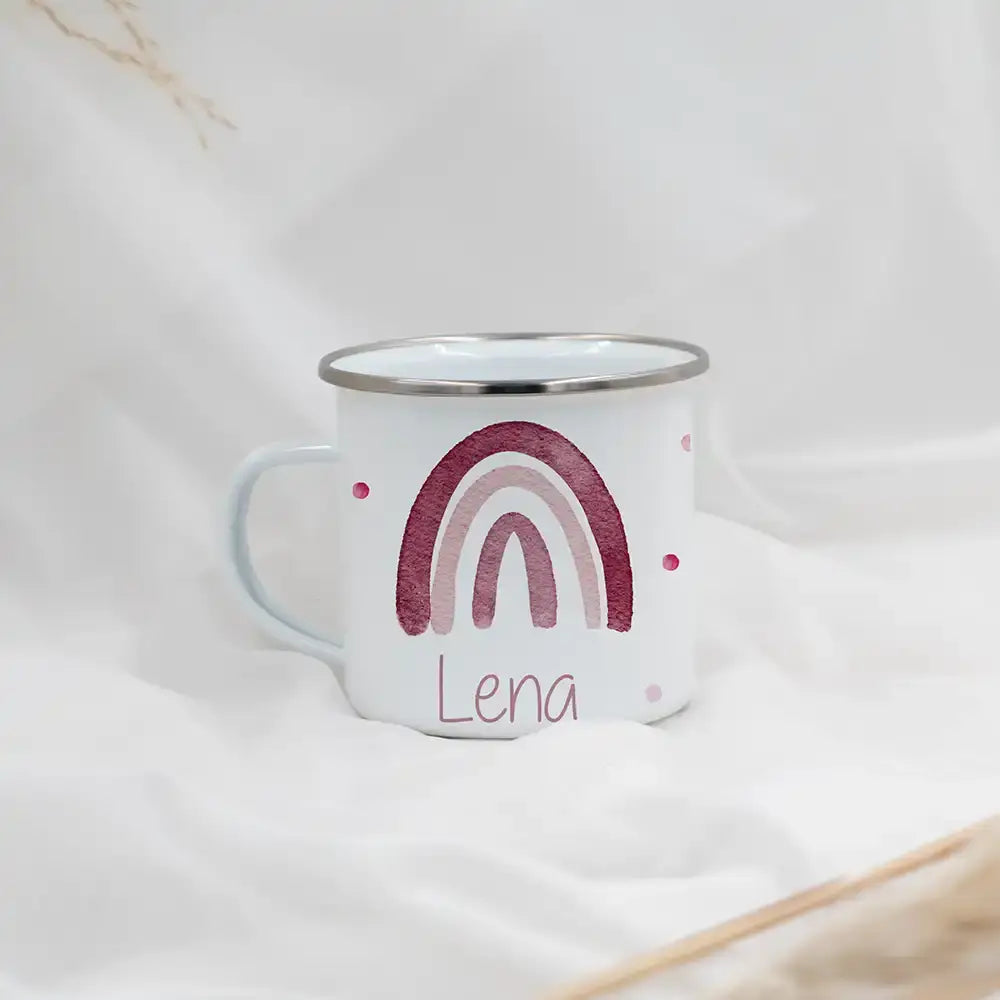 Emaille Tasse personalisiert - niedliche Motive