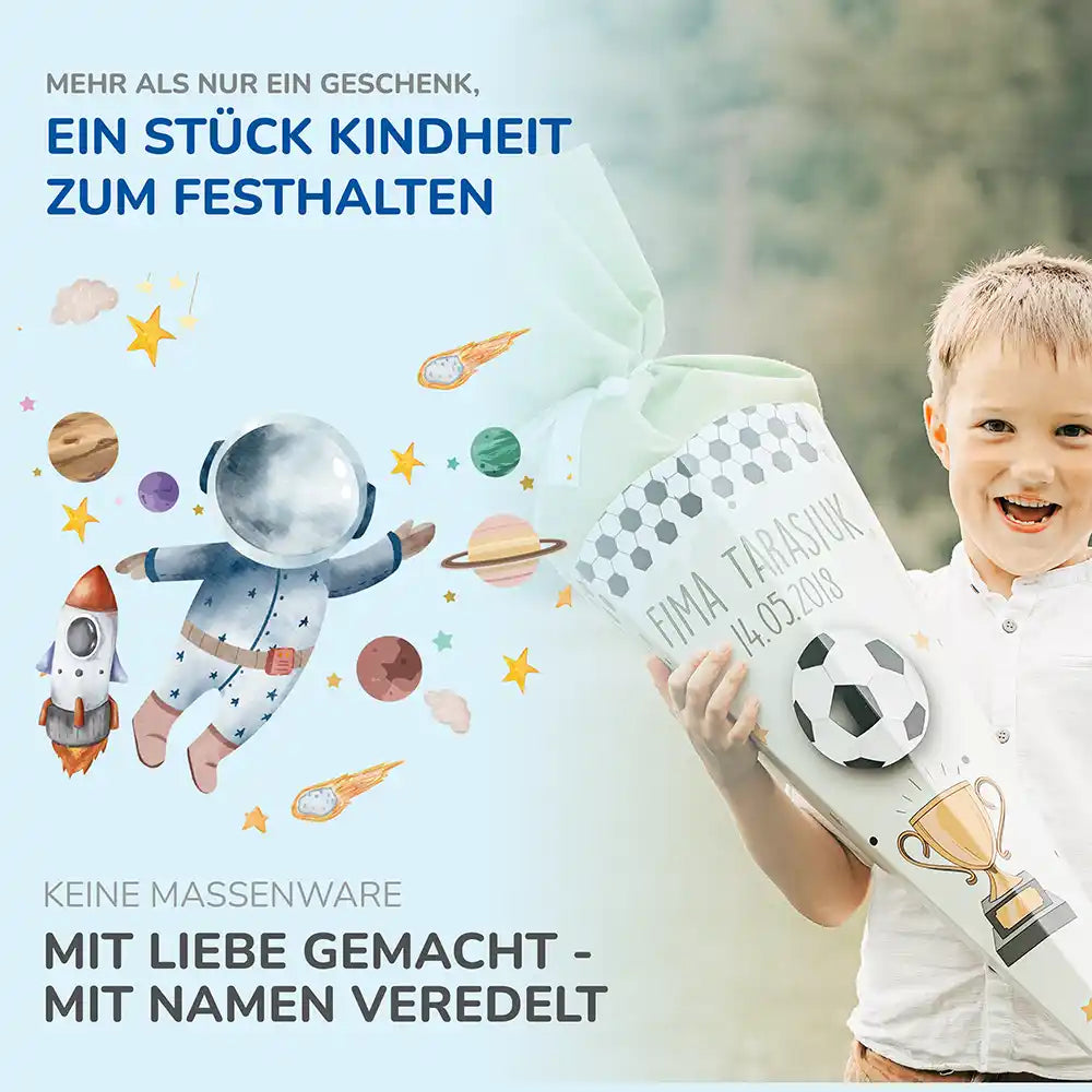 Personalisierte Schultüte mit Namen - Bagger