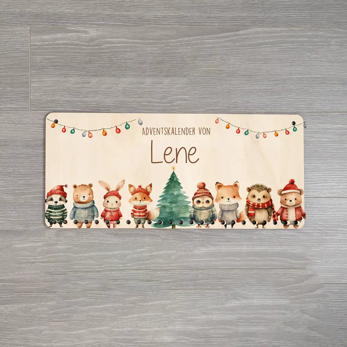 Personalisierbarer Adventskalender farbig - Niedliche Tiere