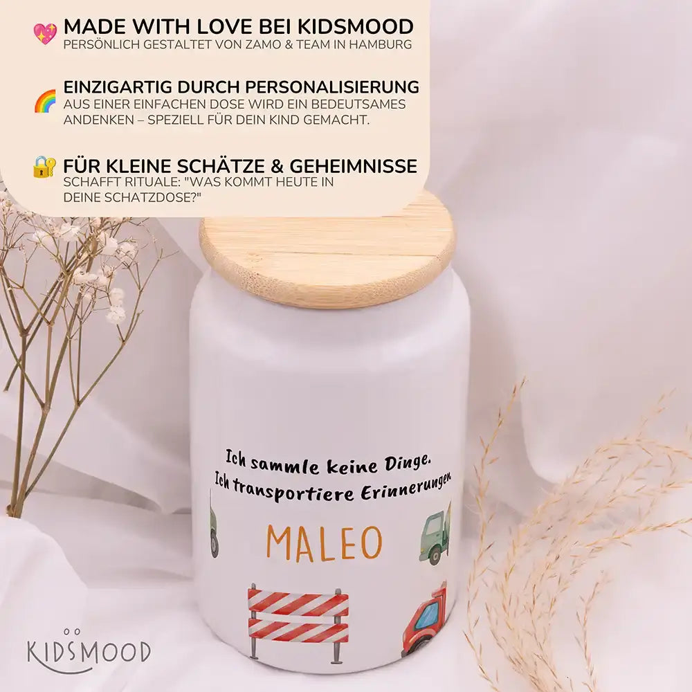 Personalisierbare Keksdose mit Name - Baustelle