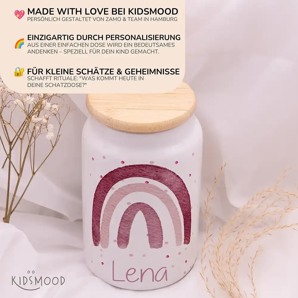 Personalisierbare Keksdose mit Name - - Regenbogen