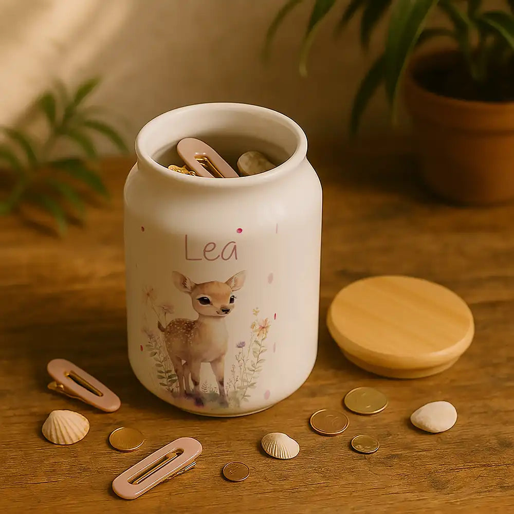 Personalisierbare Keksdose mit Name - Reh