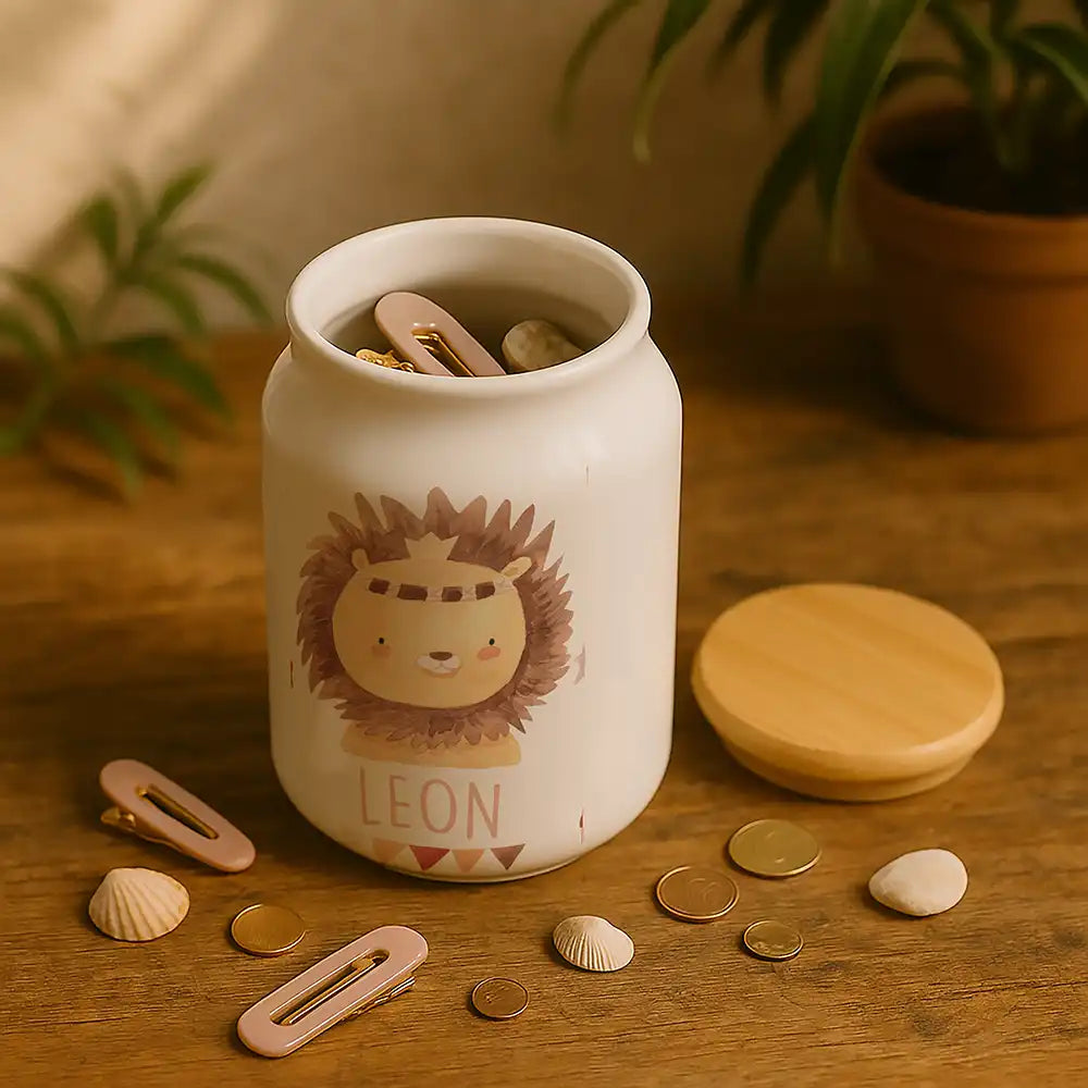 Personalisierbare Keksdose mit Name - Löwe