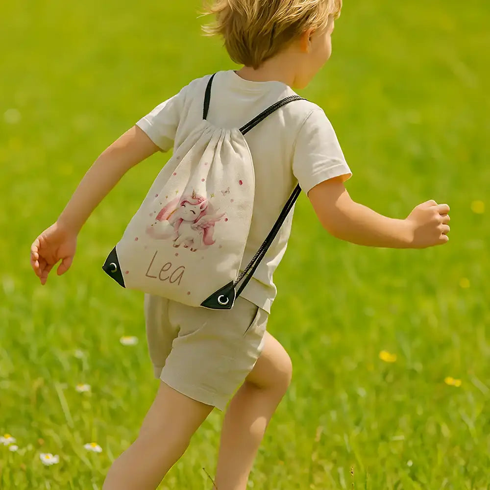 Personalisierter Turnbeutel mit Namen - Zauberhaftes Einhorn