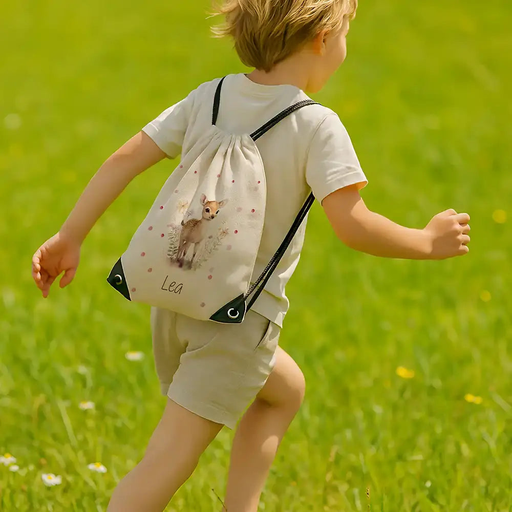 Personalisierter Turnbeutel mit Namen - Reh