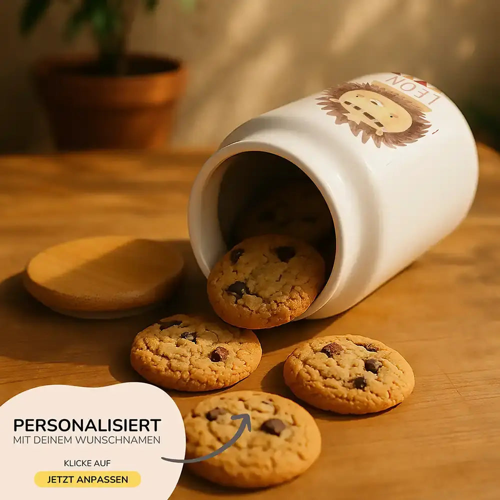 Personalisierbare Keksdose mit Name - Löwe