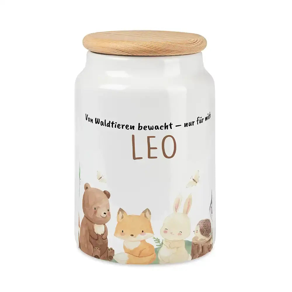 Personalisierbare Keksdose mit Name - Niedlicche Waldtiere