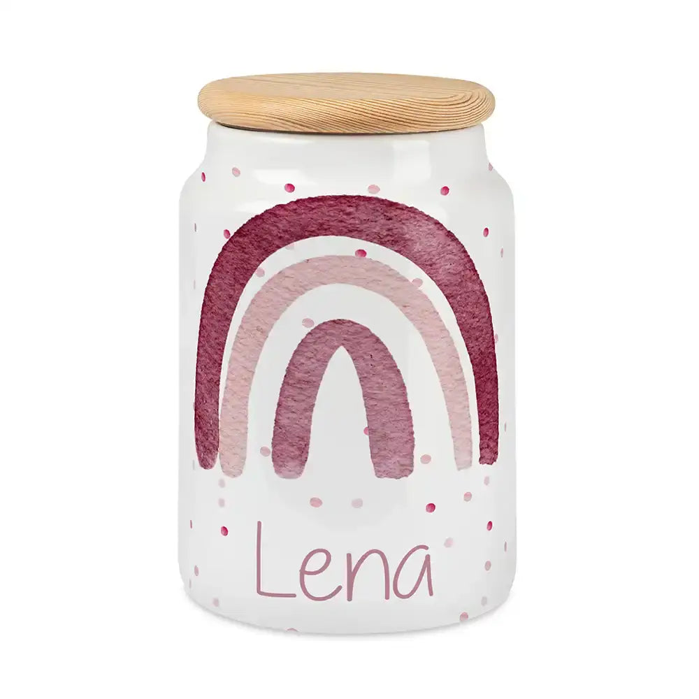 Personalisierbare Keksdose mit Name - - Regenbogen